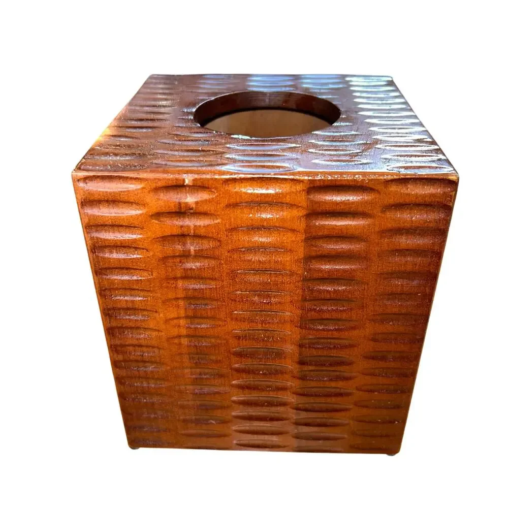 African Queen carved Solid Wood Tissue Box Linens-n-things